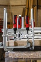 BESSEY Ganzstahl-Schraubwzinge GZ40-12-2K mit 2K-Griff Spannweite 400 mm/Ausladung 120 mm/Schiene 24,5x9,5 mm