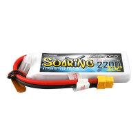 Gens ace Soaring 2200mAh 7.4V 30C 2S1P Lipo Battery Pack with XT60 Plug