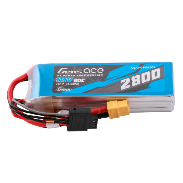 Gens ace G-Tech Soaring 2800mAh 11.1V 60C 3S1P LiPo Battery Pack with XT60 Plug