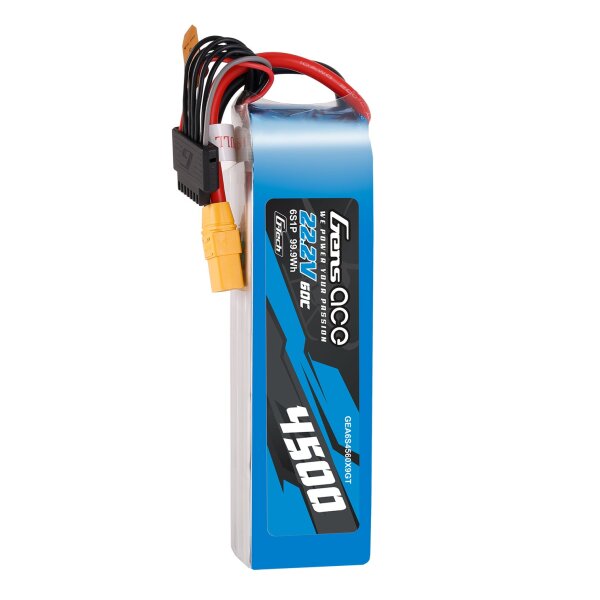 Gens Ace G-Tech 4500mAh 22.2V 60C 6S1P XT90 LIPO Battery Pack