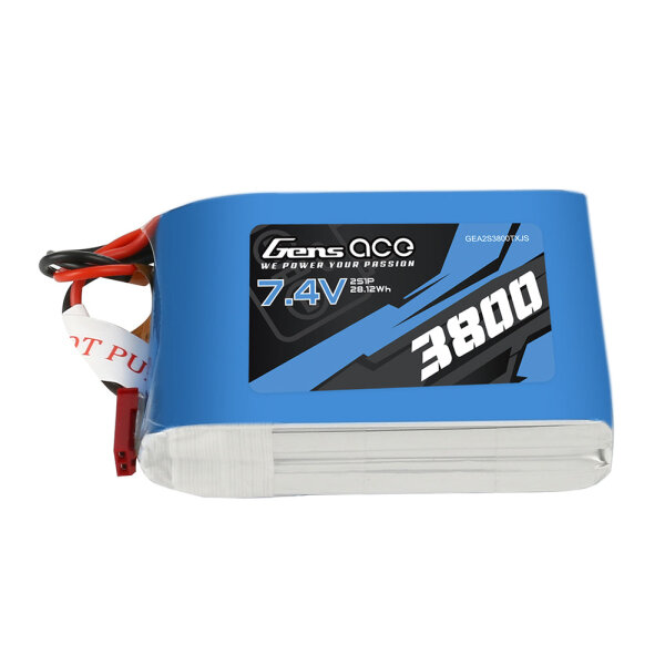 Gens ace 3800mAh 7.4V 2S1P TX Lipo Battery Pack with JST-SYP Plug