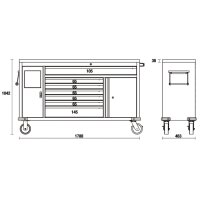 C45PRO MWS/X-WERKZEUGWAGEN 7 SCHUBLADEN