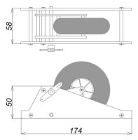 Segelflugzeug Einziehfahrwerk ø 90 mm