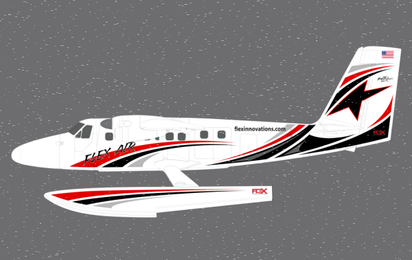 Flex Innovations TWIN OTTER 80E FLOAT SET W/STRUTS & LEDS red